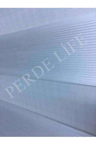 Beyaz Renk Mini Plise Desenli Zebra Stor Perde Tüm Ölçülerde (153587042)