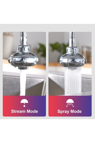 Padalink Uzun Tip Fıskiyeli 360 Derece Döner, İki Modlu Su Tasarruflu Ve Sprey Önleyici Lavabo Başlığı Diğer