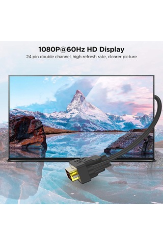Qgeem QG-HD15 DVI Erkek DVI Adaptörü Kablosu 1.8 Metre