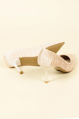 Birikon Pliseli Saten Stiletto Ten-6220 Ten