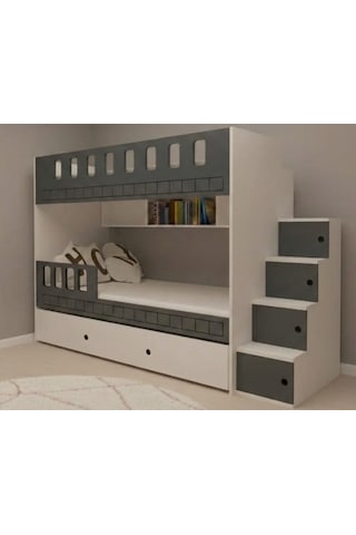 Nesta Yavrulu Fonksiyonel Merdivenli Mdf Ranza Ab 2 90 x 190 CM