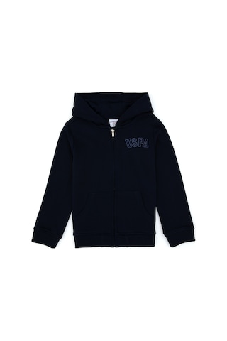 U.S. Polo Assn. Kız Çocuk Lacivert Kapüşonlu Fermuarlı Basic Sweatshirt 50316837-VR033