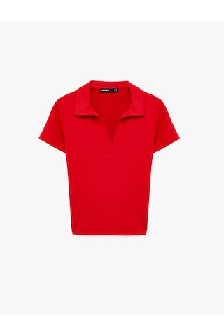 Koton Regular Fit Kısa Kollu Kesik Polo Yaka Tişört Kırmızı 6sak50190ek Kırmızı