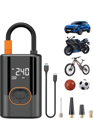 Jialan Kablosuz Araç Hava Kompresörü Hava Pompası Dijital Ekran