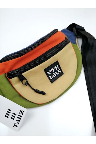 Vatkalimon Unisex Renkli Krem Omuz ve Bel Çantası