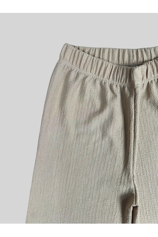 Krem Bürümcük Bol Paça Pantolon 2062-7 Krem