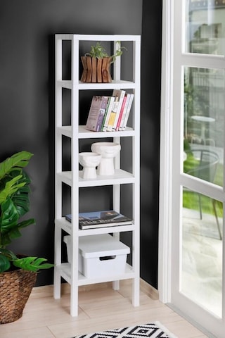 Mithra Life MIT1044 6 Katlı Plastik Beyaz Banyo Mutfak Rafı Beyaz