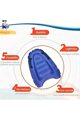 Honeybeeshop 1 Adet Mavi Sapli Sisme Surf Tahtasi Hafif Tasinabilir Katlanabilir Tasarim Canli Turkuaz Ve Mavi Su Sporlari Tahtasi Baslangiclar Uzmanlar Icin Her Yas Yuzme Tahtasi Plaj Havuz Gol Okyanus Eglencesi
