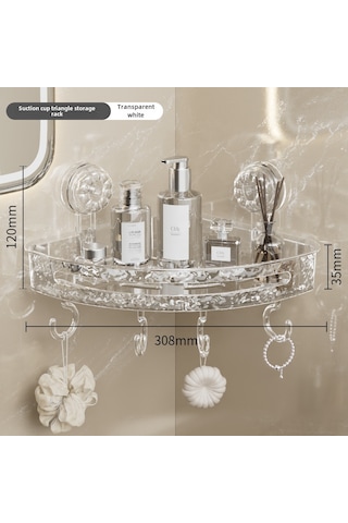 Moveevo Banyo Tuvalet Açık Beyaz Köşe Dolabı, Delme Yok Süspansiyon Tutuculu, Plastik Malzeme, Modern Tasarım, Uzun Ömürlü Depolama Rafı Diğer