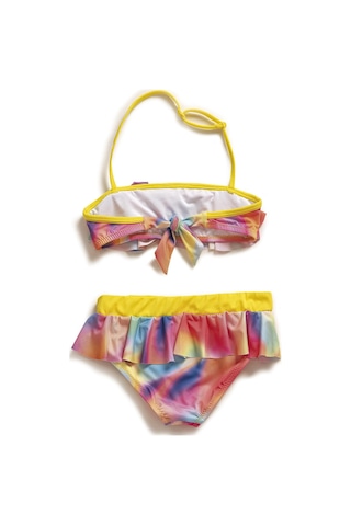 Endeep Kız Çocuk Volanlı Desenli Bikini Takımı-pembe Pembe