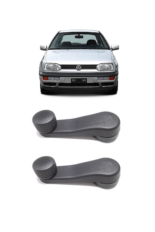 Vw Golf 3 1992-1998 Uyumlu Manuel Çevirmeli Cam Açma Kapama Kolu Siyah 2 Adet Takım 1h0837581