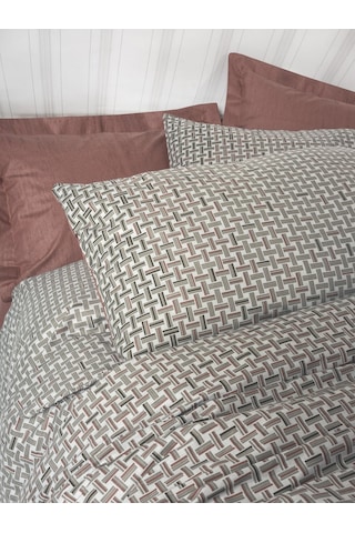 Cotton Box Petite Çift Kişilik Lastikli Çarşaflı Nevresim Takımı Mote Kiremit