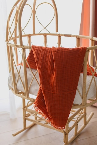 Babywom 4 Katlı Müslin Bebek-Çocuk Battaniyesi 110X110Cm Kiremit