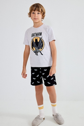 Defacto Batman Lisanslı Regular Fıt 2li Pijama Gri Melanj Takımı Erkek Çocuk H8144a826hsgr400 Gri-gr400