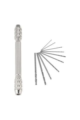 Moveevo Mini El Matkap Seti 10'lu Hss Matkap Ucu - Profesyonel Delme Aracı - Keten, Gümüş, Muz, Ambar Taşları İçin Dayanıklı Ve Hassas