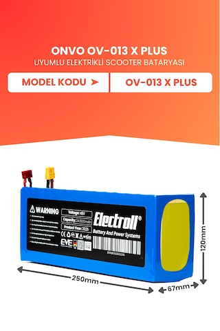 Onvo Ov-013 X Plus Yüksek Kapasite Batarya 48v 24.5ah Pil