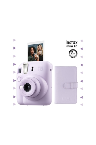 Fujifilm Instax Mini 12 Fotoğraf Makinesi + 96'lı Laporta Albüm Lila