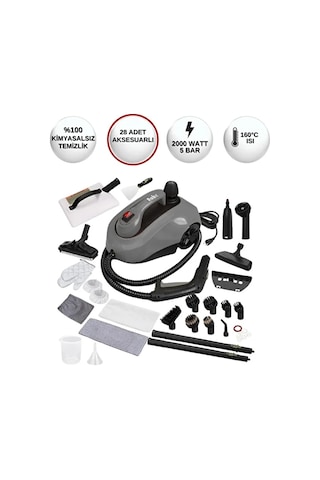 Robx S608 Çok Fonksiyonlu 28 Adet Aksesuarlı Buharlı Temizlik Makinesi