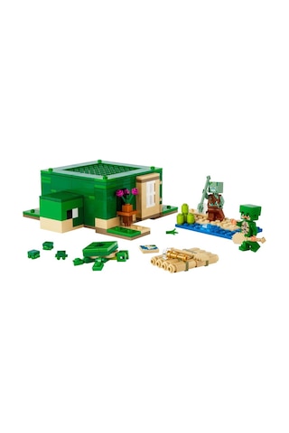 LEGO® Minecraft Kaplumbağa Plaj Evi 21254 8+ Yaratıcı Oyuncak Yapım Seti - 234 Parça