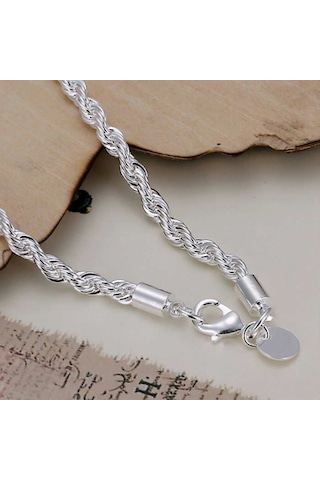 925 Ayar Gümüş Kaplama Örgü Bileklik