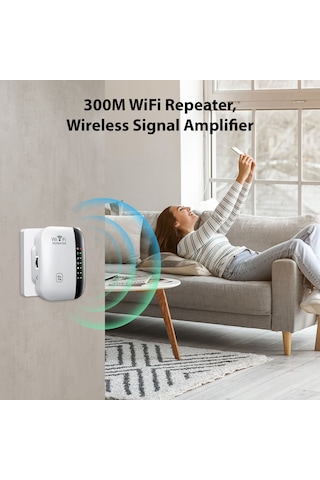 Lemestar Beyaz Mt02 Wifi Sinyal Güçlendirici - 300m 2.4ghz, 7 Led, Ap/repeater Modları, Ieee802.11 B/g/n, Avrupa Standartı