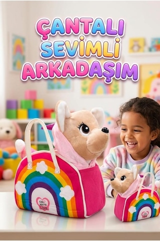 Çantalı Sevimli Arkadaşım: Sesli Ve Hareketli Yürüyen Gökkuşağı Çantalı İnteraktif Köpek Çok Renkli