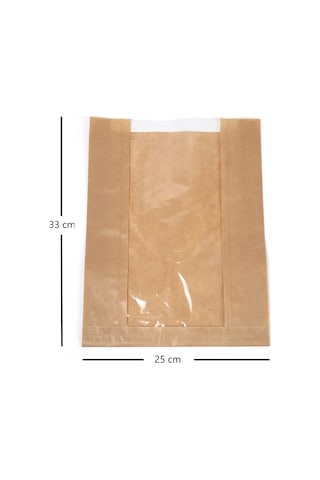 Anadolu Kağıtçılık Pencereli Şamua Kraft Kese Kağıdı 10 Kg 25 Cm X 33 Cm