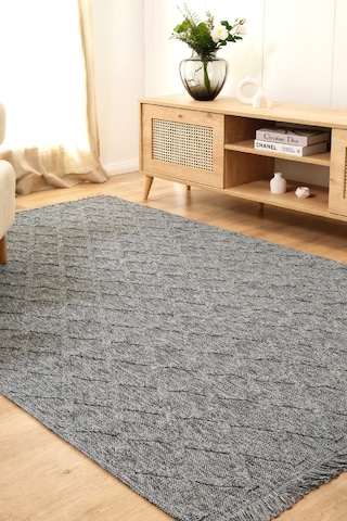 Kaşmir Halı Kilim/Jüt Belek Gri 100x300 CM Salon Mutfak Halısı Yolluk Kilim