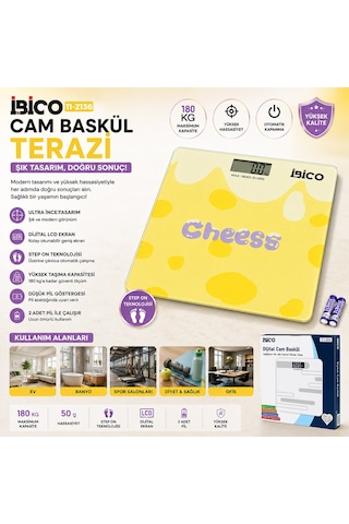 Lunaev 0221a Dijital - Pilli Desenli Renkli Cam Banyo Baskül Terazi Tartı Lcd Ekran 180 Kg / 50 G 26 Açık Ahşap