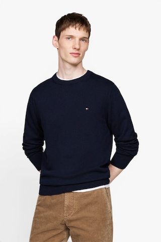 Tommy Hilfiger Pıma Org Ctn Cashmere Crew Neck Erkek Mavi Kazak - Mw0mw28046