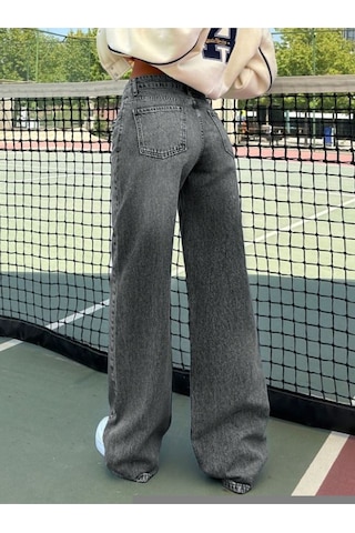 Kadın Düşük Bel Denim Pantolon Gri