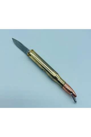 Tobaccotürk724 Arizona Marka Ak47 Mermisi Modeli Metal Mini Kamp Çakı //13cm Altın