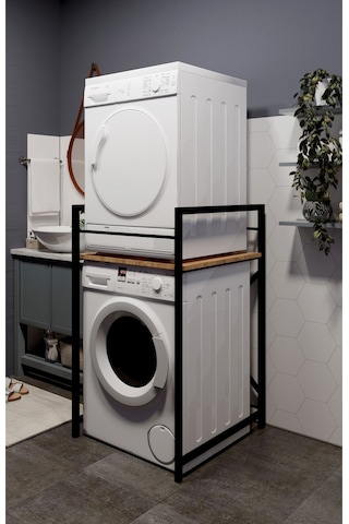 Çamaşır Makinası Ve Kurutma Makinası Rafı Çamaşır Makinası Üstü Banyo Düzenleyici Raf Kahverengi