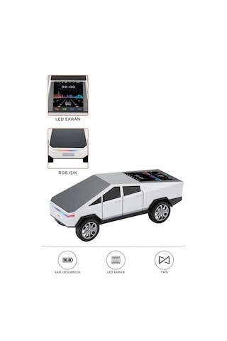 Bfs D68 Cyber Model Araba Tasarımlı Bluetooth Hoparlör 15w Güçlü Ses Rgb Led /tws/usb Beyaz