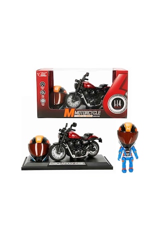 1:14 Sesli Ve Işıklı Harley Die-cast Çek Bırak Metal Motosiklet Kask Ve Stantlı Çok Renkli