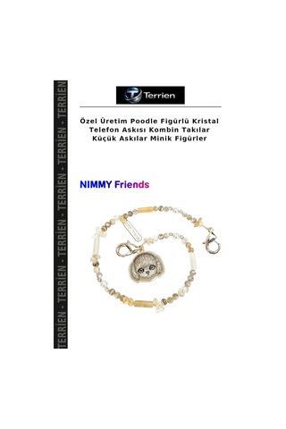 Özel Üretim Poodle Figürlü Kristal Telefon Askısı Kombin Takılar Küçük Askılar Minik Figürler