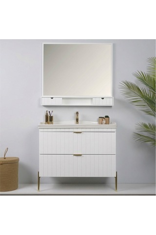 Kobos Noble 100 Cm Banyo Dolabı Seti Bianco Beyaz