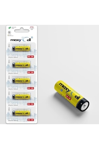 Maxycell 5 Adet 27a Alkalin Piller 12v - Uzaktan Kumandalar, Garaj Kapısı Açıcıları, Anahtarlıklar, Alarmlar, Sızdırmaz Tasarım İçin Yüksek Kapasiteli