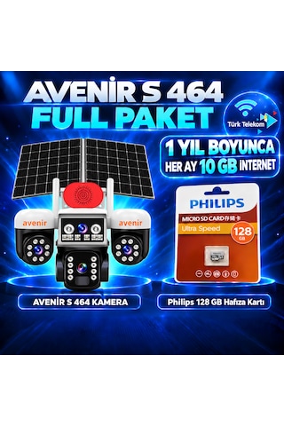 Avenir S464 Solar 4g Kamera Full Paket 128 Gb Hafıza Kartı Ve 1 Yıl Boyunca Her Ay 10 Gb Türk Telekom İnternet