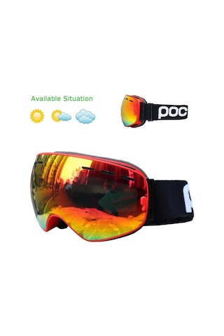 Çift Katmanlı Anti Sis Özellikli Uv Snowboard Kayak Gözlüğü