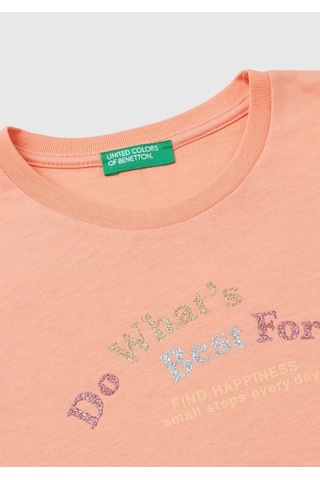 Benetton Kız Çocuk Uzun Tshırt Çocuk Sweatshirt Turuncu