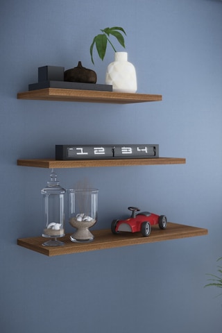 Dekorfim DF05102BR 3'lü Dekoratif Raf Duvar Rafı