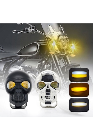 Kuru Kafa Şeklinde Motosiklet Led Spot Far Sürüş Sis Gidon Lambası 1 Adet Siyah