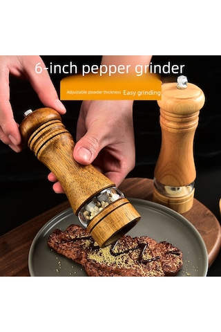 Youmex Ahşap Somon Biber Değirmeni - Seramik Çekirdekli, Manuel Öğütme, Modern Minimalist Tasarım, Ev Ve Hediye İçin Uygun Antik Renk, Beyaz Kutu Diğer