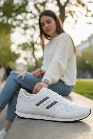 Enoch Erkek Günlük Spor Ayakkabı Fileli Sneaker Şerit Detaylı Klasik Yürüyüş Ve Koşu Modeli Beyaz