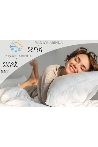 Elyaf Sepeti %100 Doğal El Dikişi Organik Yün Yastık Beyaz 50 x 70 CM