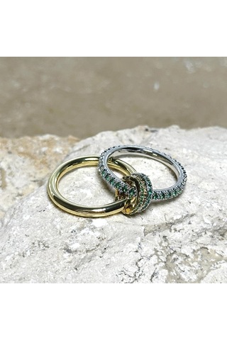 2'li Gold-yeşil Yüzük Çok Renkli