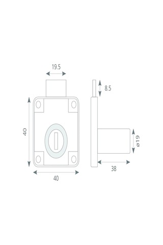 Canex Kare Çekmece Kilidi Uzun 38mm 10 Adet