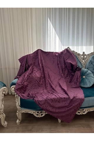 Muteks Kaymaz Tabanlı Tay Tüyü Çekyat, Koltuk, Kanepe Örtüsü Pembe, Mor,antrasit Renk 175x210cm