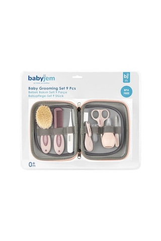 Babyjem Çantalı Bebek Bakım Seti 9 Parça Pembe